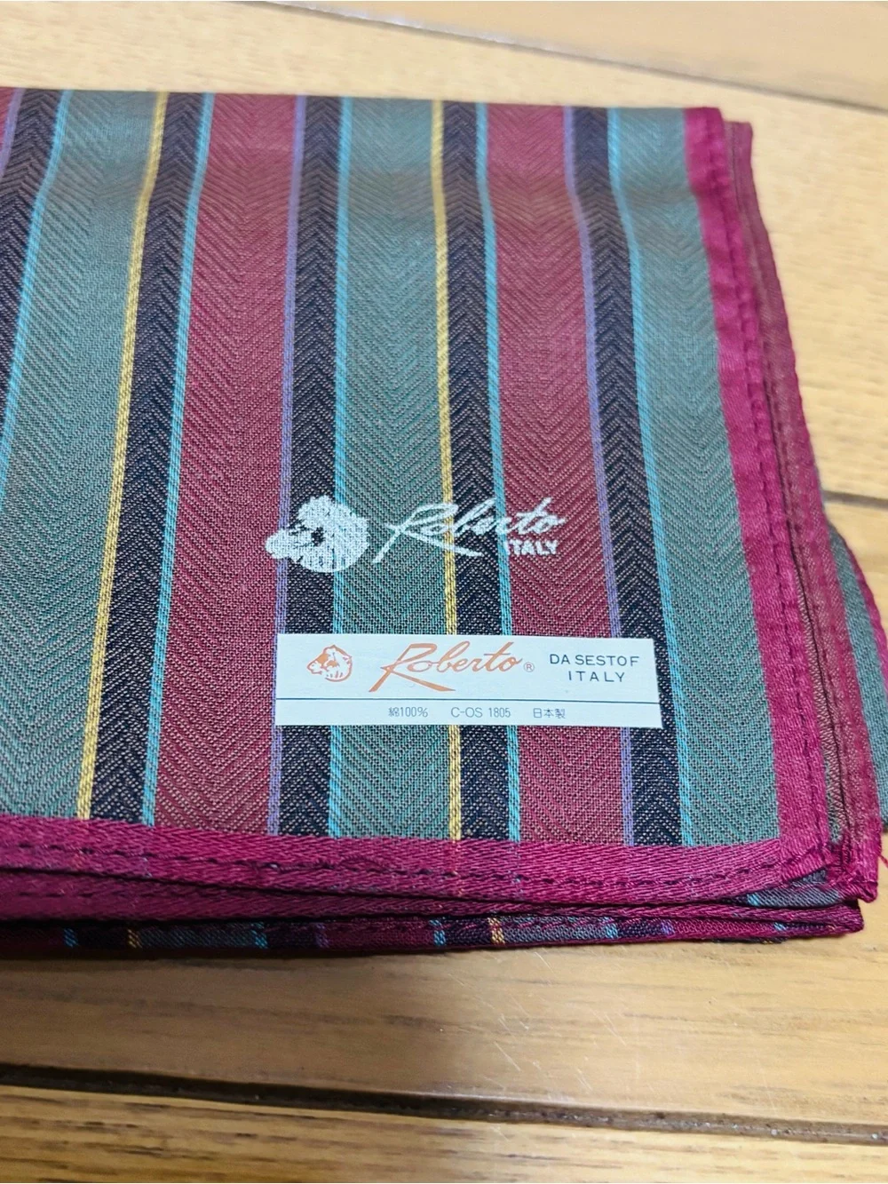 Roberto Italy Multicolor 100%Cotton Handkerchief/Bandana/Scarf size 43cm 17”